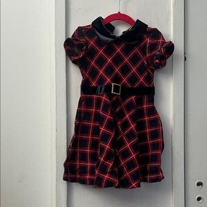 Janie and Jack Red and Black Plaid Formal Dress